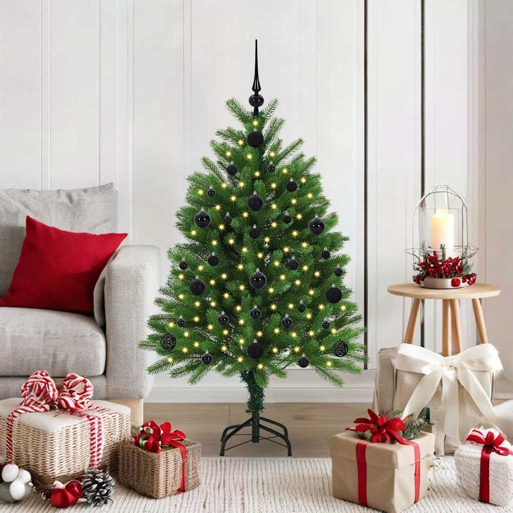 Julgran med 150 LED-lampor med stativ Grön 120 cm PE