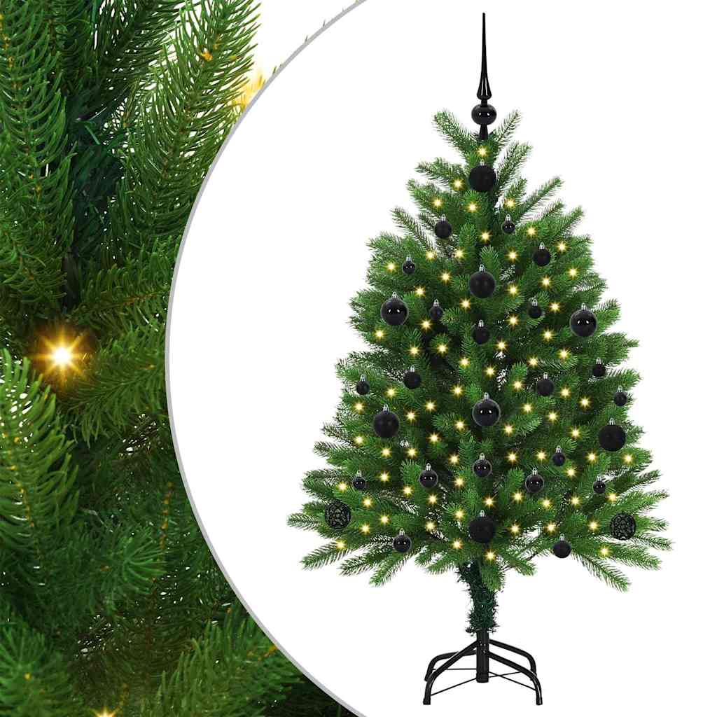 Julgran med 150 LED-lampor med stativ Grön 120 cm PE