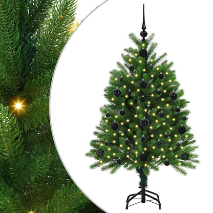 Julgran med 150 LED-lampor med stativ Grön 120 cm PE