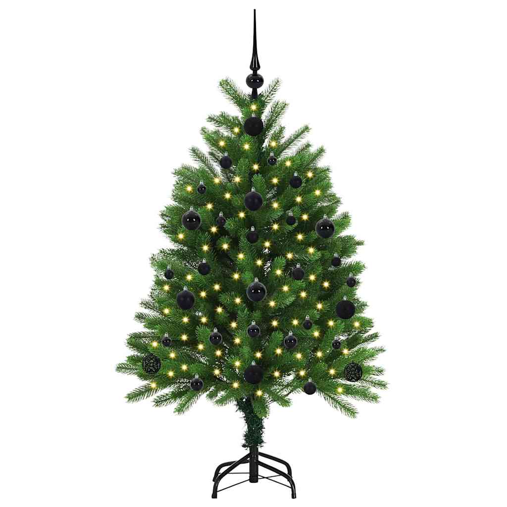 Julgran med 150 LED-lampor med stativ Grön 120 cm PE