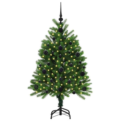 Julgran med 150 LED-lampor med stativ Grön 120 cm PE
