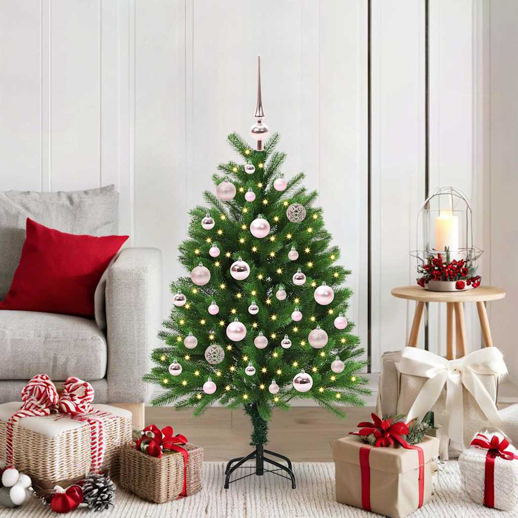 Julgran med 150 LED-lampor med stativ Grön 120 cm PE