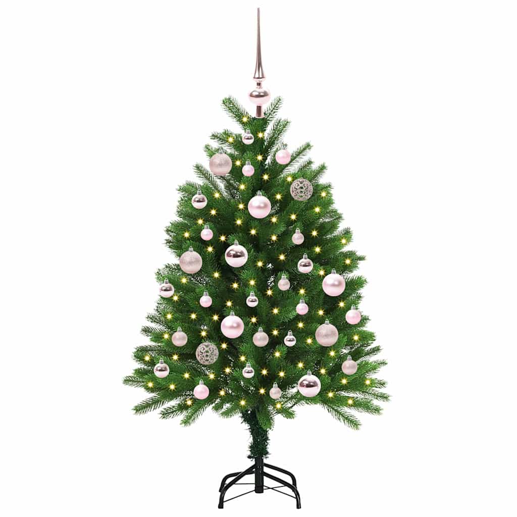Julgran med 150 LED-lampor med stativ Grön 120 cm PE