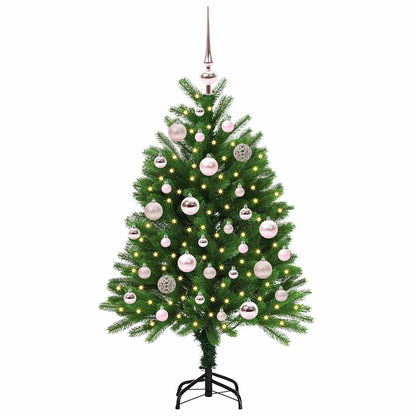 Julgran med 150 LED-lampor med stativ Grön 120 cm PE