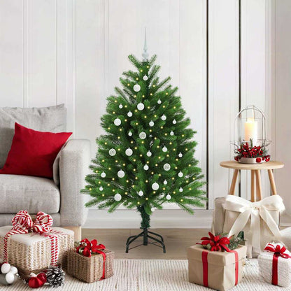 Julgran med 150 LED-lampor med stativ Grön 120 cm PE