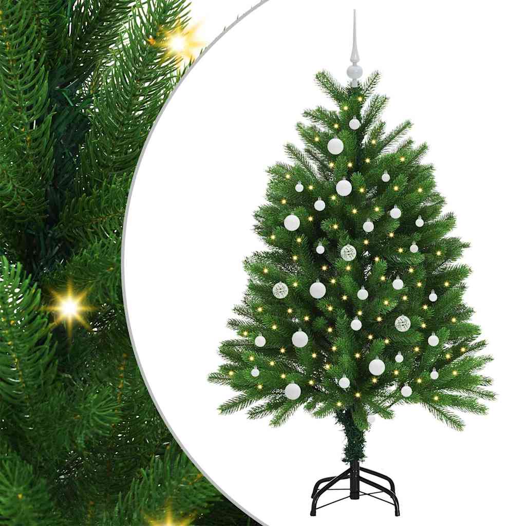 Julgran med 150 LED-lampor med stativ Grön 120 cm PE