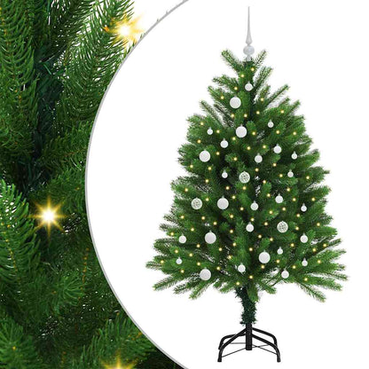 Julgran med 150 LED-lampor med stativ Grön 120 cm PE