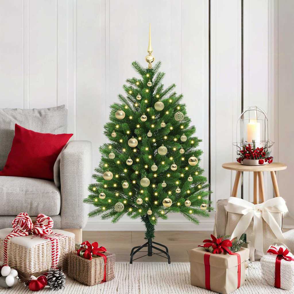 Julgran med 150 LED-lampor med stativ Grön 120 cm PE