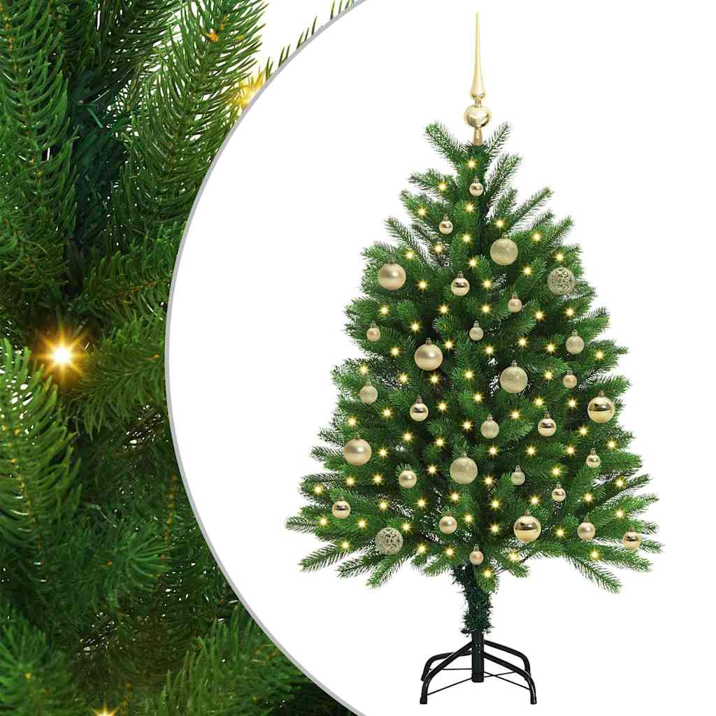 Julgran med 150 LED-lampor med stativ Grön 120 cm PE