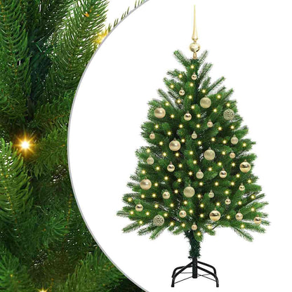 Julgran med 150 LED-lampor med stativ Grön 120 cm PE