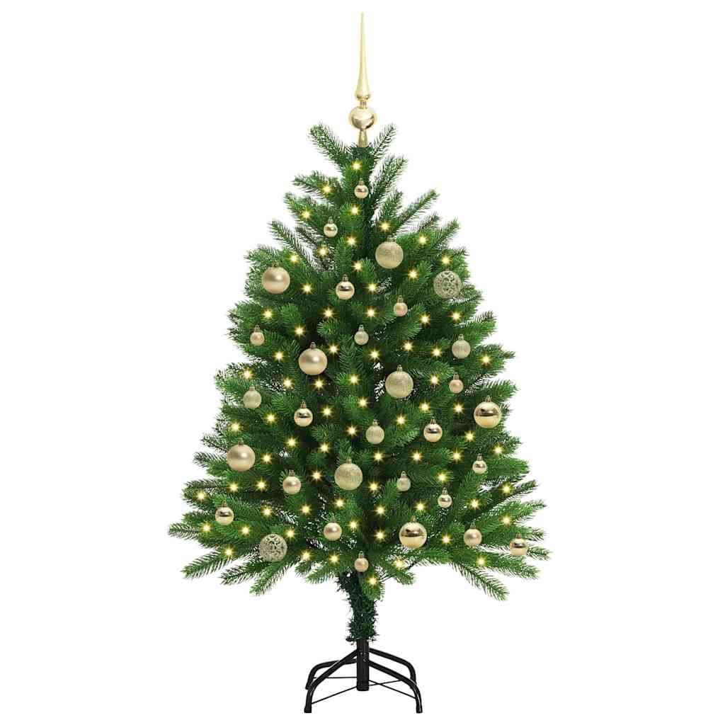 Julgran med 150 LED-lampor med stativ Grön 120 cm PE