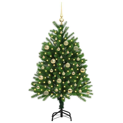 Julgran med 150 LED-lampor med stativ Grön 120 cm PE