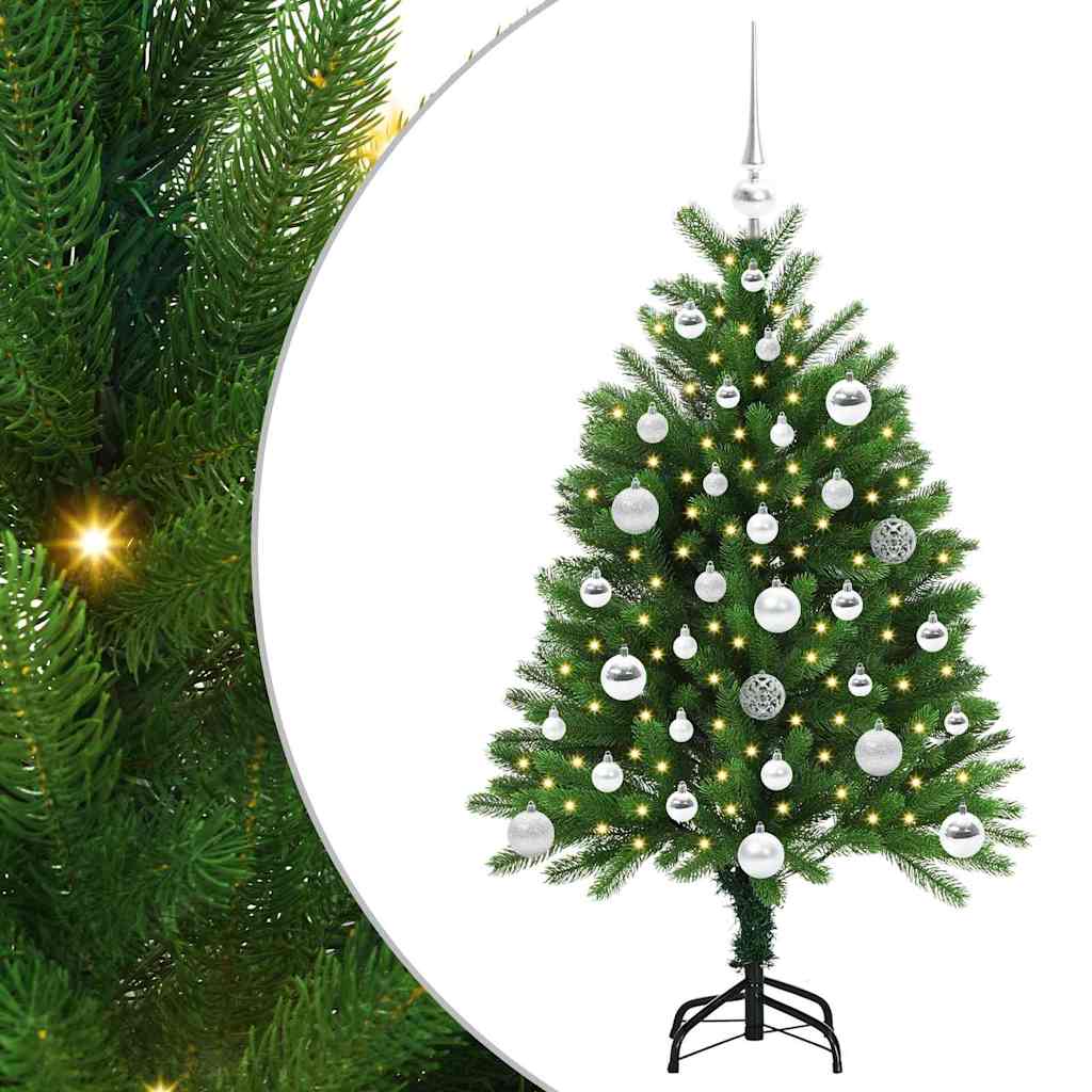 Julgran med 150 LED-lampor med stativ Grön 120 cm PE
