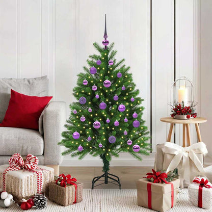 Julgran med 150 LED-lampor med stativ Grön 120 cm PE