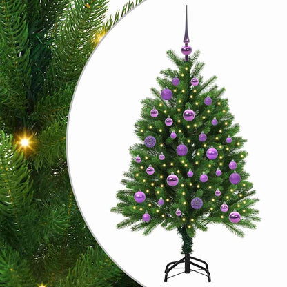 Julgran med 150 LED-lampor med stativ Grön 120 cm PE