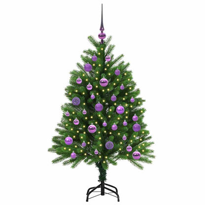 Julgran med 150 LED-lampor med stativ Grön 120 cm PE