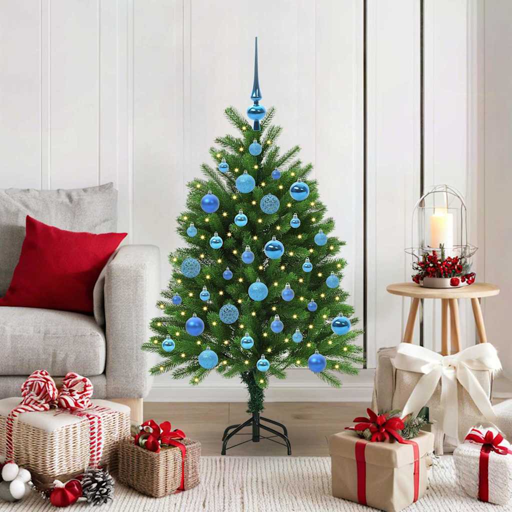Julgran med 150 LED-lampor med stativ Grön 120 cm PE