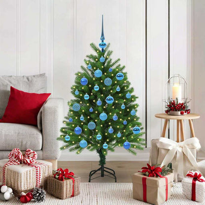 Julgran med 150 LED-lampor med stativ Grön 120 cm PE