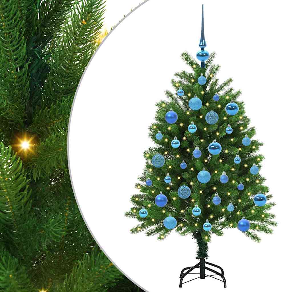 Julgran med 150 LED-lampor med stativ Grön 120 cm PE