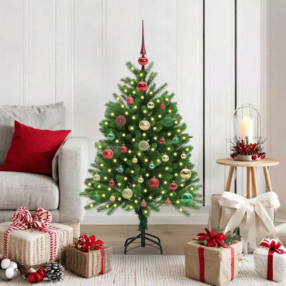 Julgran med 150 LED-lampor med stativ Grön 120 cm PE