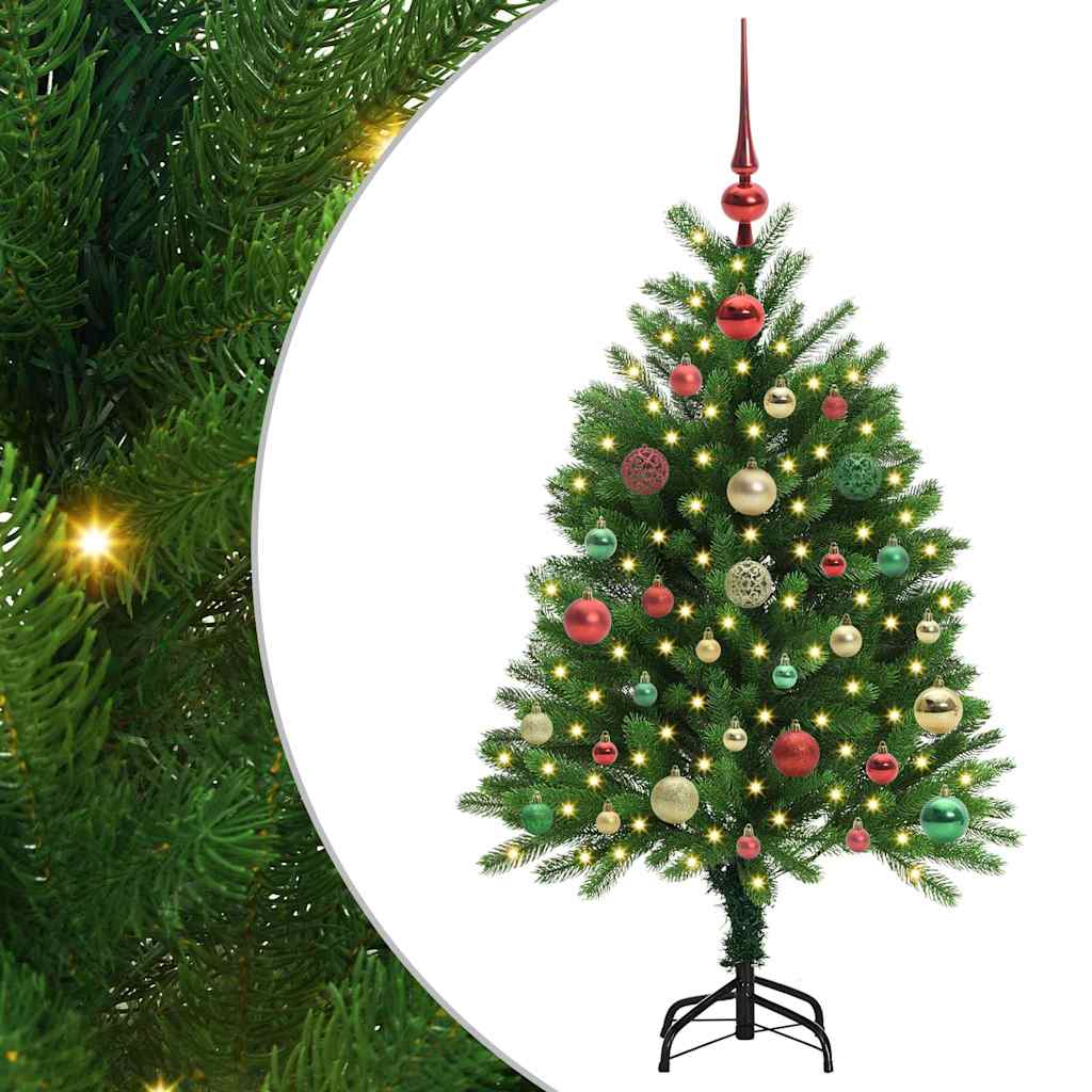 Julgran med 150 LED-lampor med stativ Grön 120 cm PE