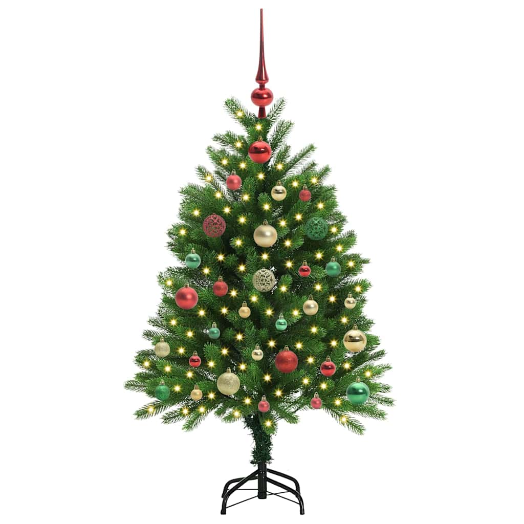 Julgran med 150 LED-lampor med stativ Grön 120 cm PE