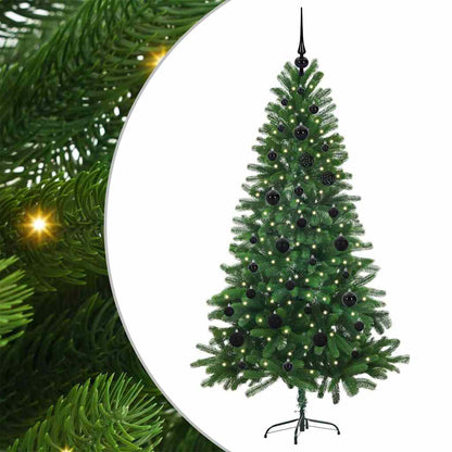 Julgran med 150 LED-lampor med stativ Grön 150 cm PE