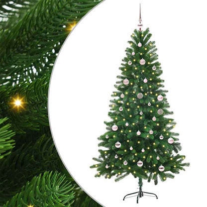 Julgran med 150 LED-lampor med stativ Grön 150 cm PE