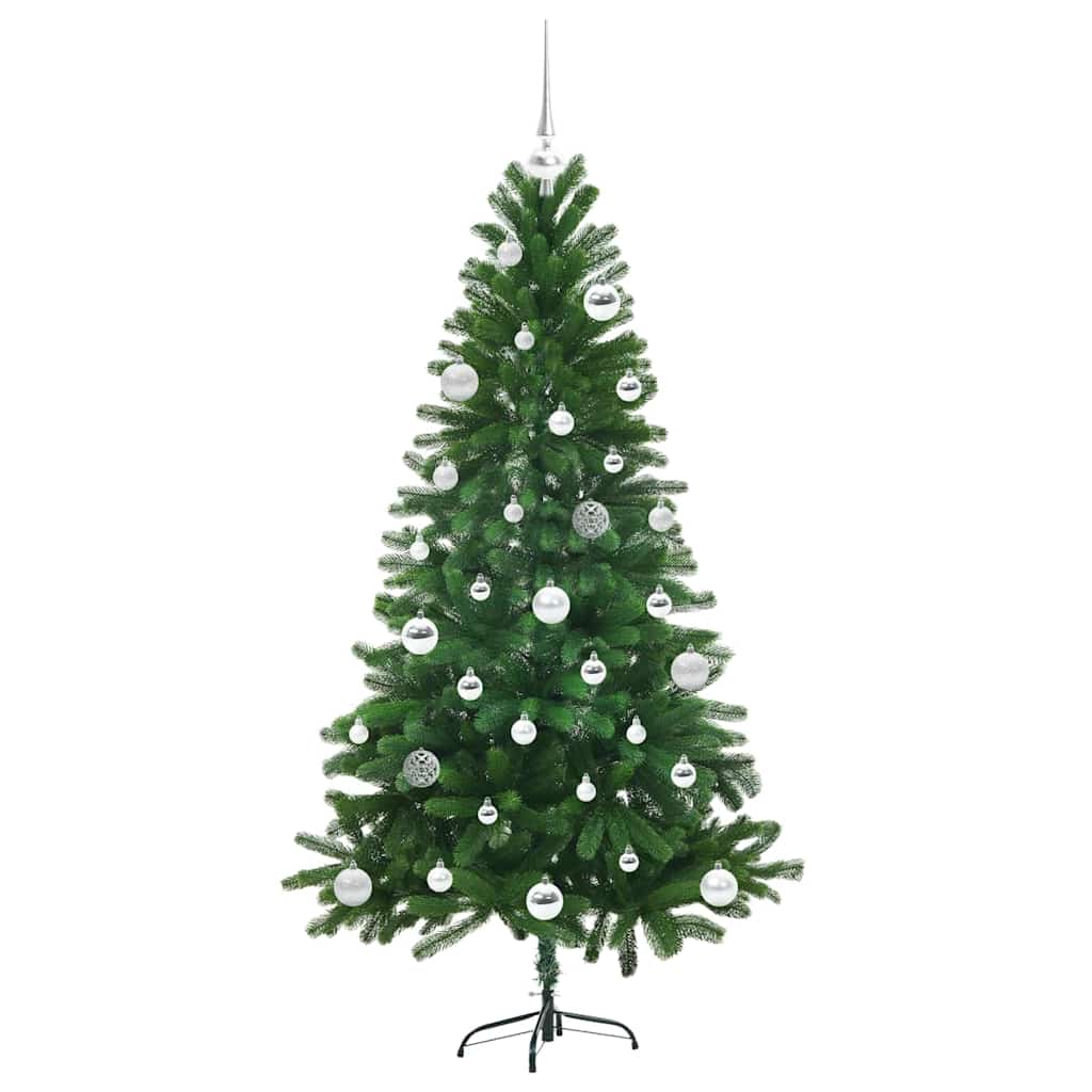 Julgran med 150 LED-lampor med stativ Grön 150 cm PE
