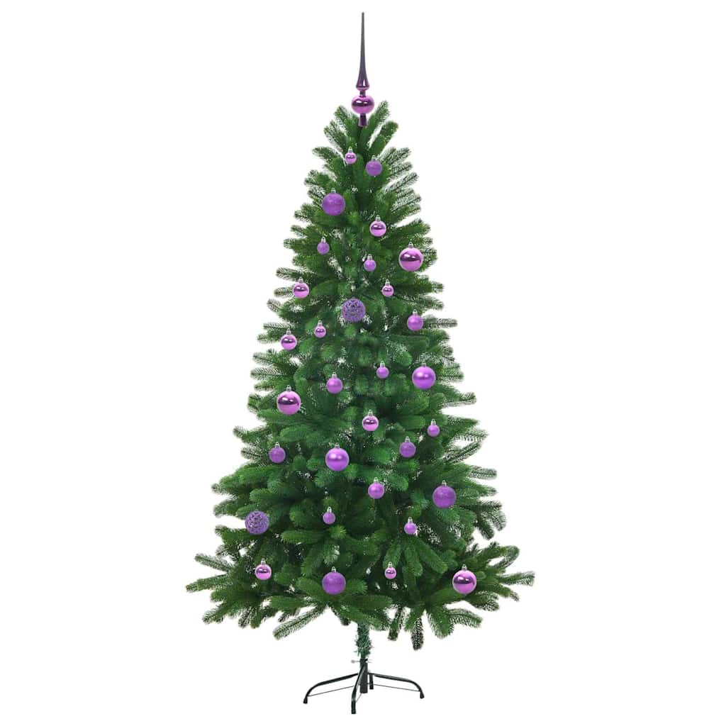 Julgran med 150 LED-lampor med stativ Grön 150 cm PE