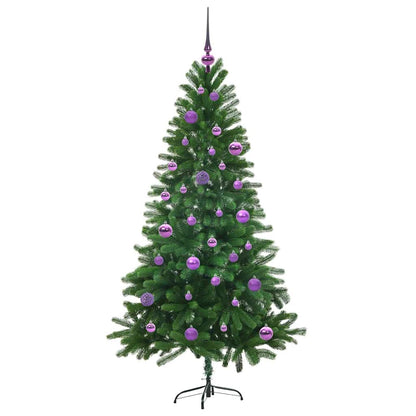 Julgran med 150 LED-lampor med stativ Grön 150 cm PE