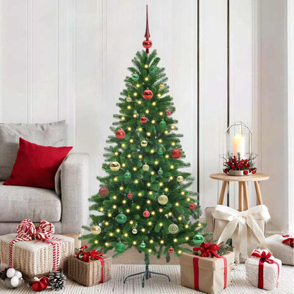 Julgran med 150 LED-lampor med stativ Grön 150 cm PE