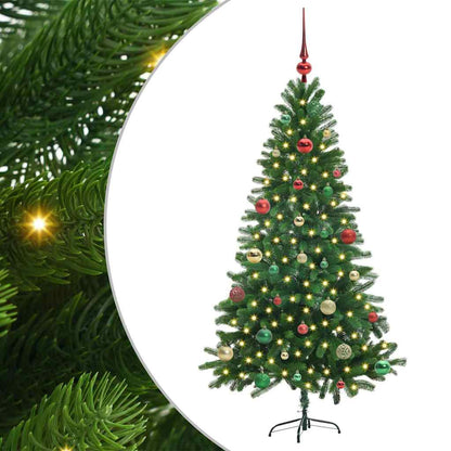 Julgran med 150 LED-lampor med stativ Grön 150 cm PE