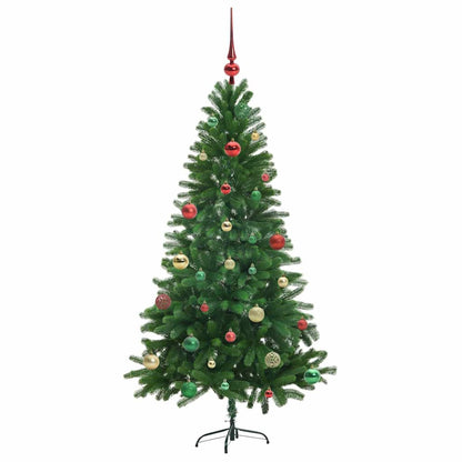 Julgran med 150 LED-lampor med stativ Grön 150 cm PE