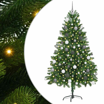 Julgran med 300 LED-lampor med stativ Grön 180 cm PE