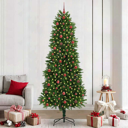 Julgran med 300 LED-lampor med stativ Grön 240 cm PE