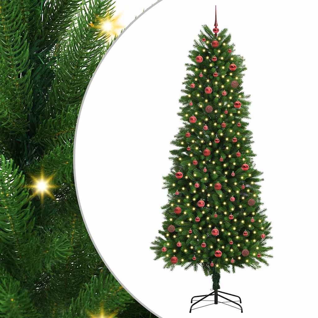Julgran med 300 LED-lampor med stativ Grön 240 cm PE
