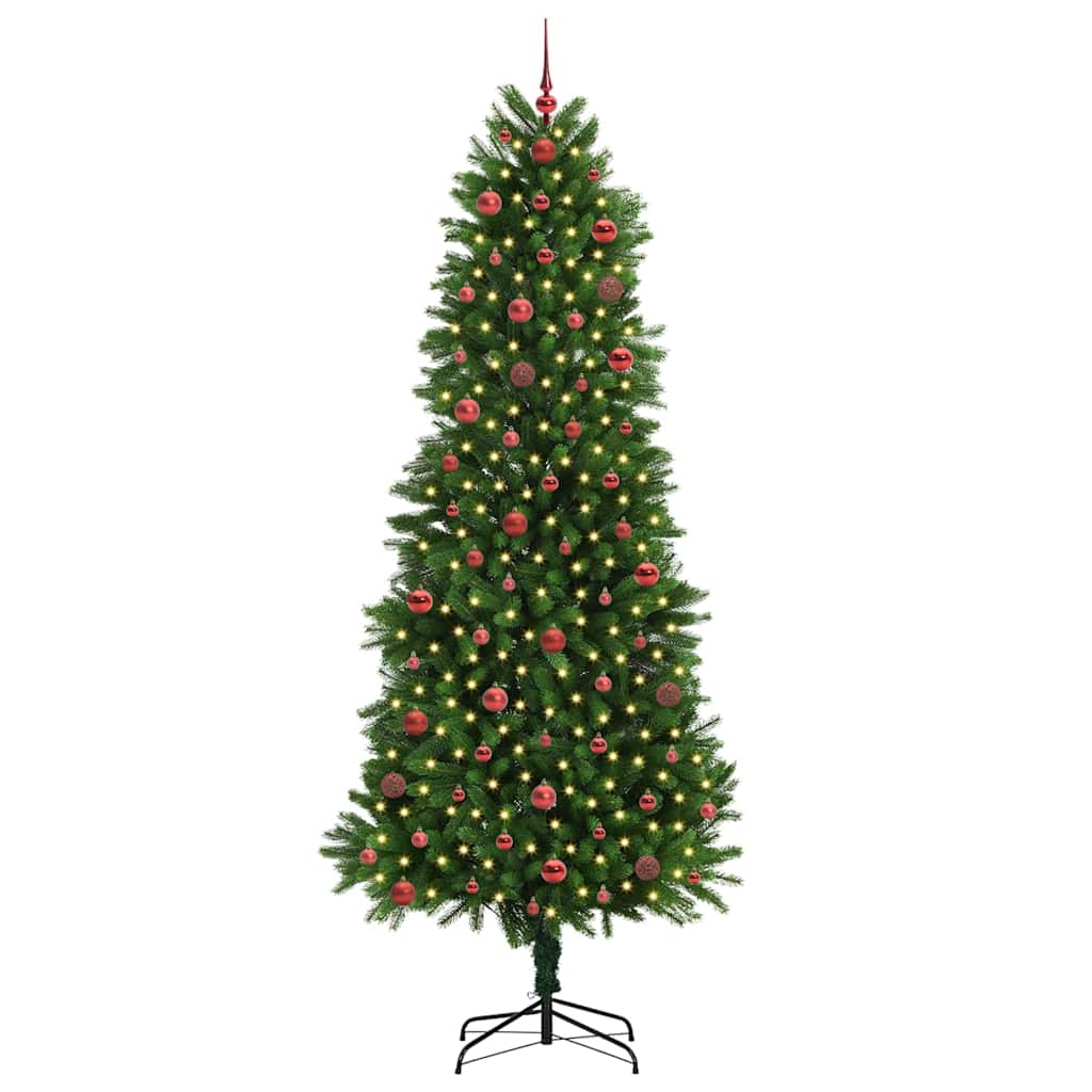Julgran med 300 LED-lampor med stativ Grön 240 cm PE