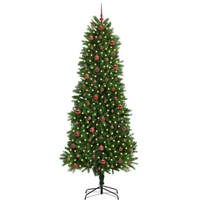 Julgran med 300 LED-lampor med stativ Grön 240 cm PE