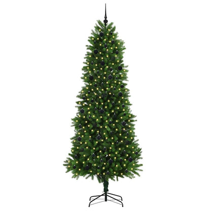 Julgran med 300 LED-lampor med stativ Grön 240 cm PE