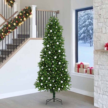 Julgran med 300 LED-lampor med stativ Grön 240 cm PE