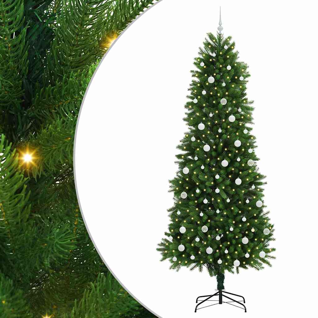 Julgran med 300 LED-lampor med stativ Grön 240 cm PE