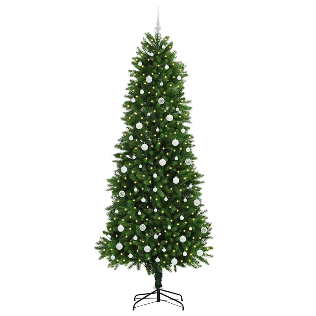 Julgran med 300 LED-lampor med stativ Grön 240 cm PE