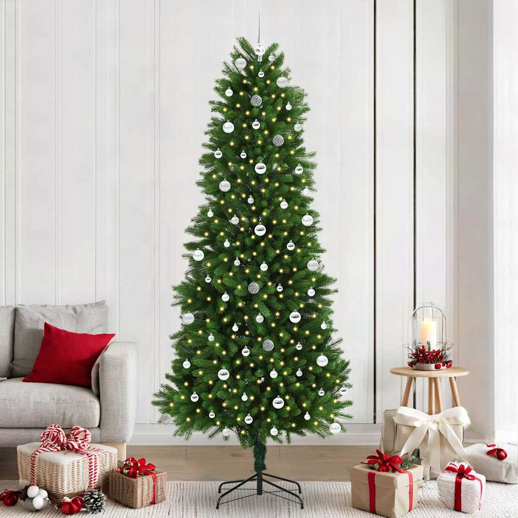 Julgran med 300 LED-lampor med stativ Grön 240 cm PE