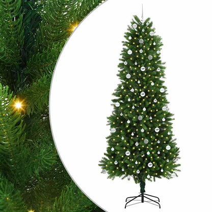Julgran med 300 LED-lampor med stativ Grön 240 cm PE