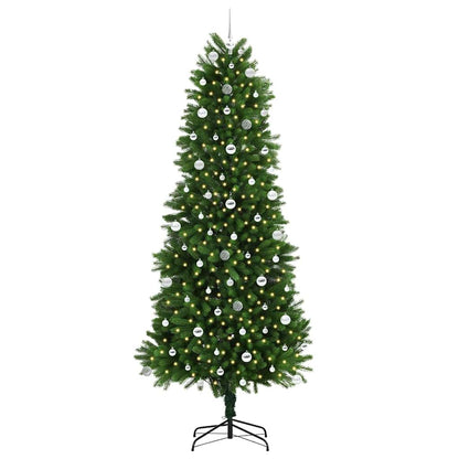 Julgran med 300 LED-lampor med stativ Grön 240 cm PE