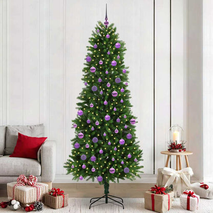 Julgran med 300 LED-lampor med stativ Grön 240 cm PE