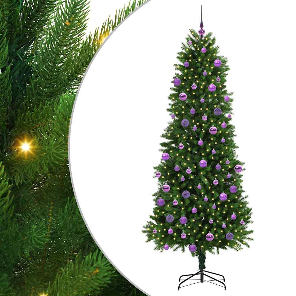 Julgran med 300 LED-lampor med stativ Grön 240 cm PE