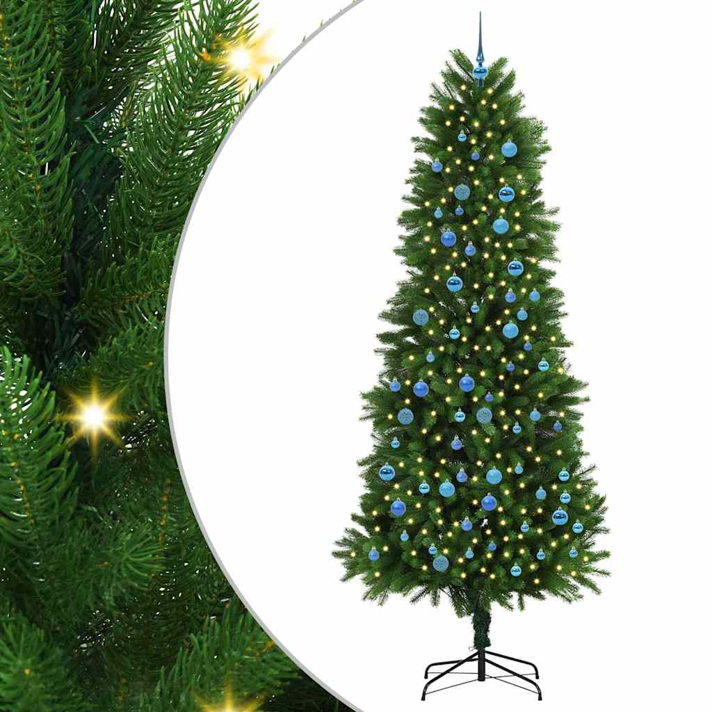 Julgran med 300 LED-lampor med stativ Grön 240 cm PE