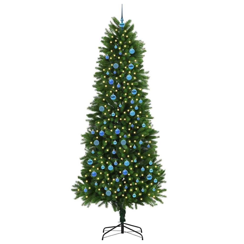 Julgran med 300 LED-lampor med stativ Grön 240 cm PE